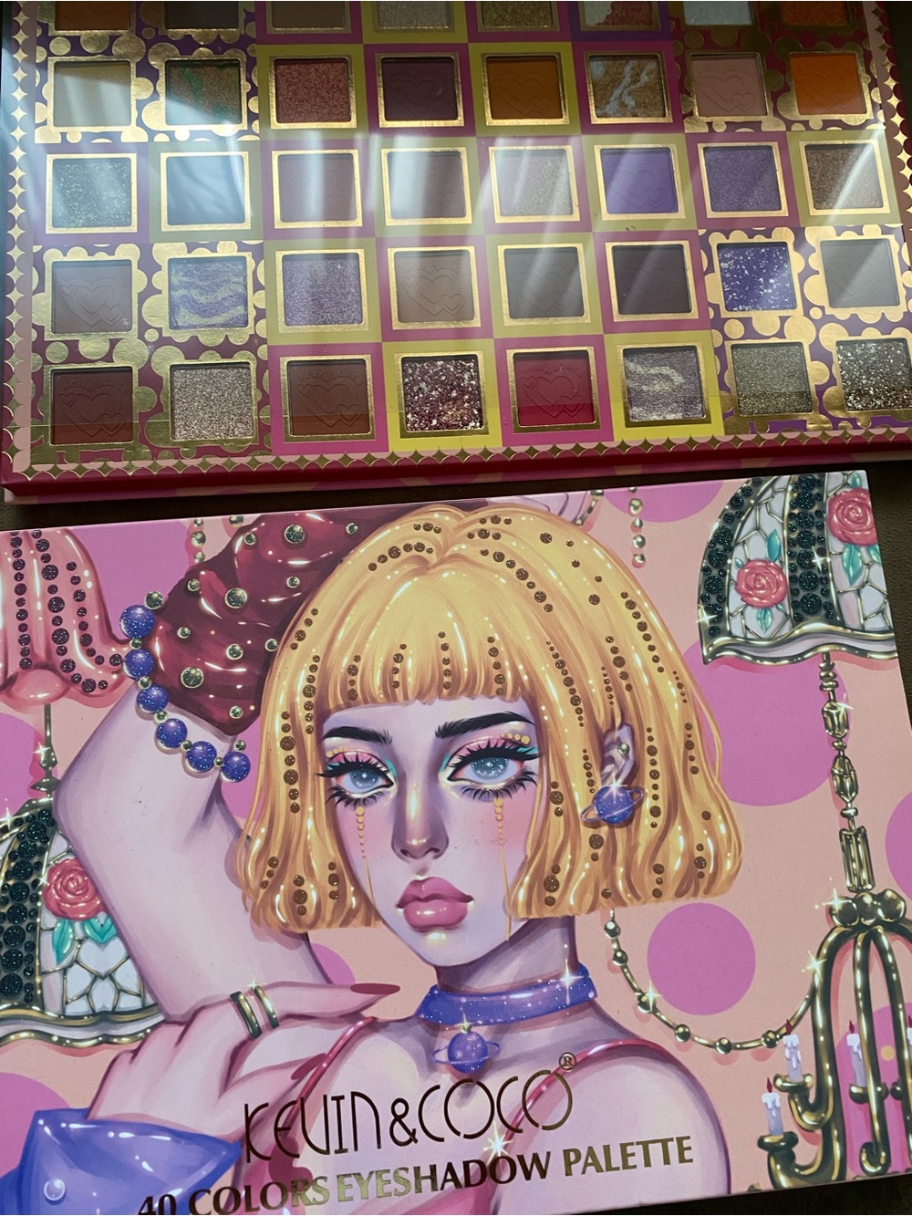 40-Color Eyeshadow Palette — Pink & Gold Shades